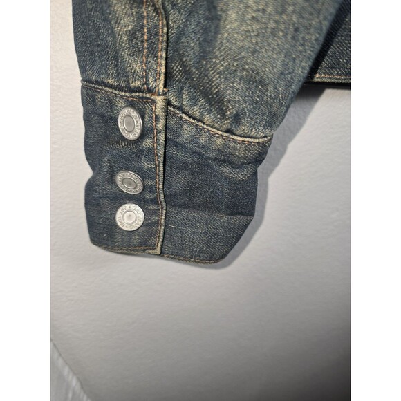 GAP Vintage 2003 Sherpa Lined Denim Jacket Women’s Medium • Band Collar Western - Picture 12 of 13